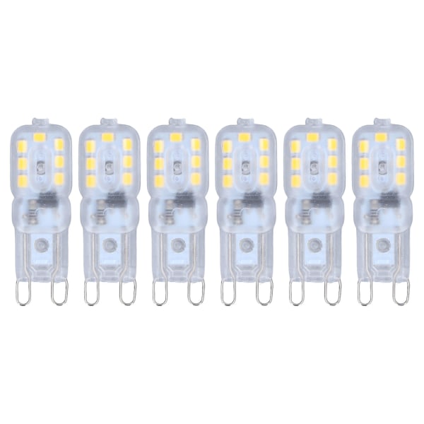 Dimmable G9 LED Light Bulb 3W 110V - 6 Pack, Energy Saving Natural Light for Chandelier and Table Lamp