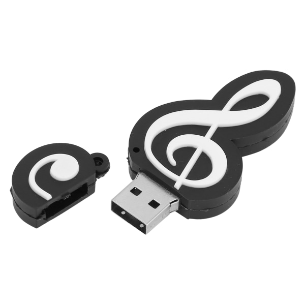 Svart anteckningsutseende USB minne Söt Musik Film Dataöverföring USB -minne Gift32GB