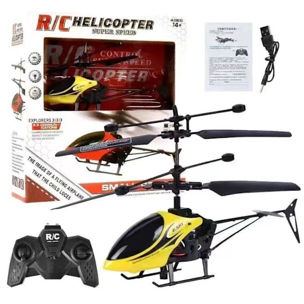 Mini Helikopter RC Helikopter Fjernstyret Helikopter Mini RC Flyvende Legetøj til Børn Gave Gul