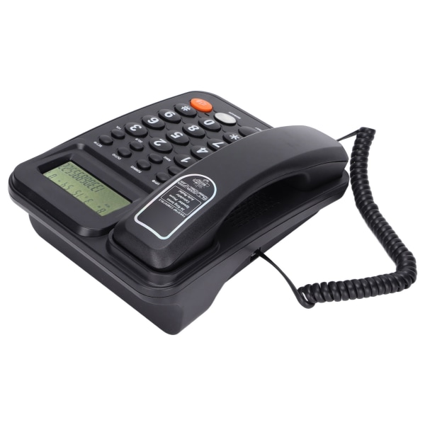 KXT2027CID Kablet telefon Anrops-ID Semi handsfree 24 ringetoner Fast fasttelefon med skjerm for kontorhotell (svart)