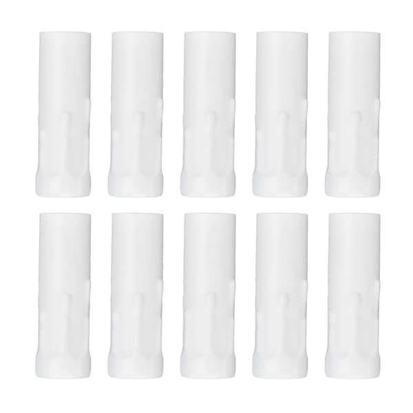 10 stk. E14 Metallrør for lysestake Lampeholder Lampebase Belysningstilbehør 25x80mm Hvit