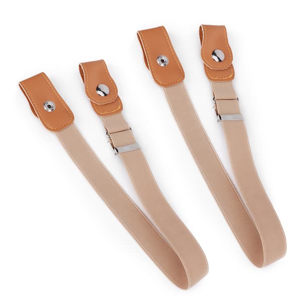 2 st Unisex Midjebälte Justerbart Stretch Bälte Spännlöst Andningsbart Lätt Midjeband (Khaki 100cm)