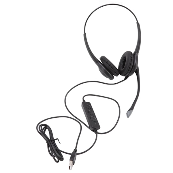 Kundeservice Headset Støjreduktion Ergonomisk Klar Opkald Lydstyrkekontrol USB Headset med Mikrofon til PC