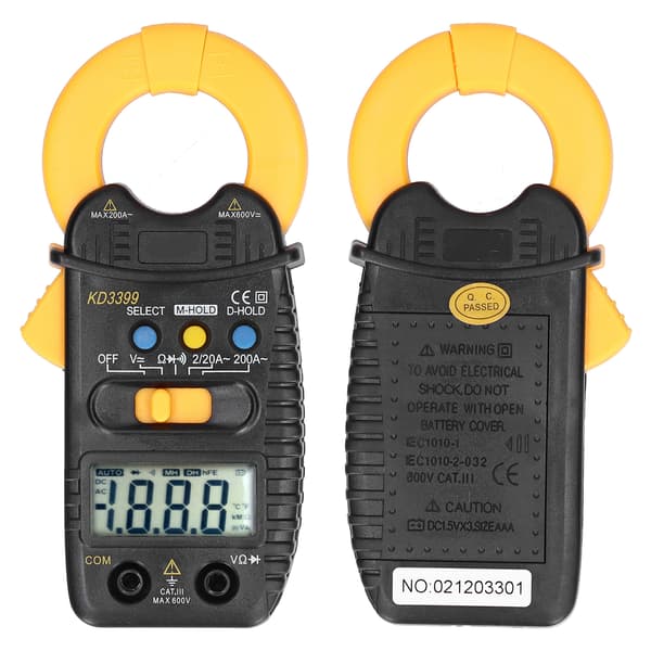 Multimeter Maksimal Værdi Hold Auto Range Multifunktions LCD Digital Display Sikker Bærbar Tangmeter (KD3399)
