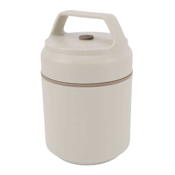 Termisk matbehållare 420 ml rostfritt stål läcksäker termisk isolering handtag design vuxen Bento-låda för kontor resor beige