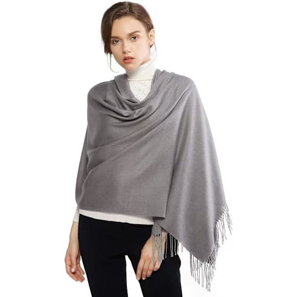 Tørklæder til kvinder Pashmina sjal og wrap til bryllupstørklæder til kvinder vinter sort Black