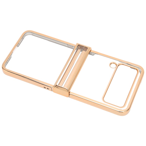 Fällbart Telefonfodral Stötsäkert Elektropläterat PC Transparent Bak Snyggt för Samsung Galaxy Z Flip 3 Guld