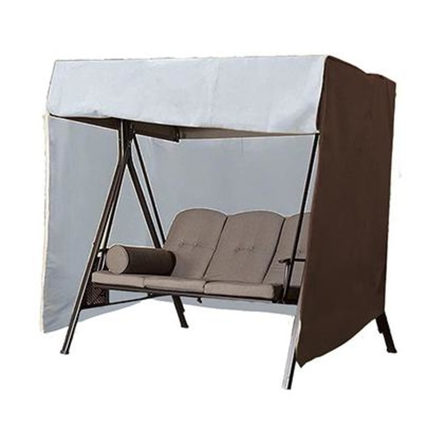 Swing Garden Cover 3-sits, vattentät Oxford Outdoor Swing Cover Anti-UV Swing Protection Cover (Brun) - 223*152*183cm