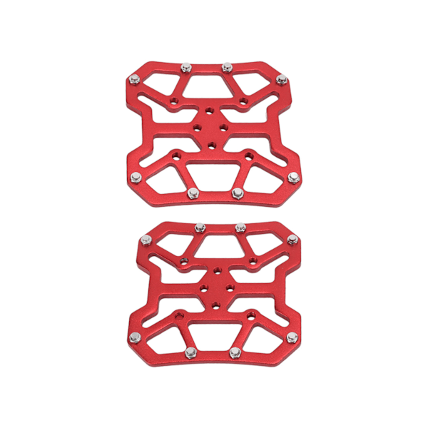 1 Par cykel Clipless Pedal Platform Adapter Självlåsande aluminiumlegering för SPD Mountain Bike System Röd