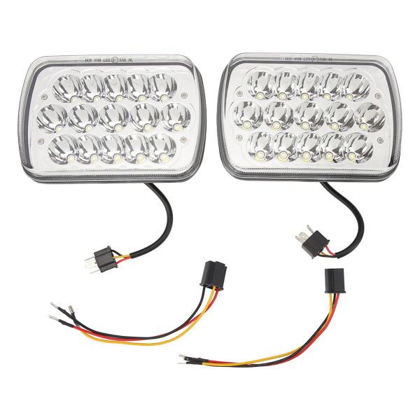 7-tommers 45W LED-frontlykter for Wrangler Comanche Cherokee - Sett med 2, sølvbunn