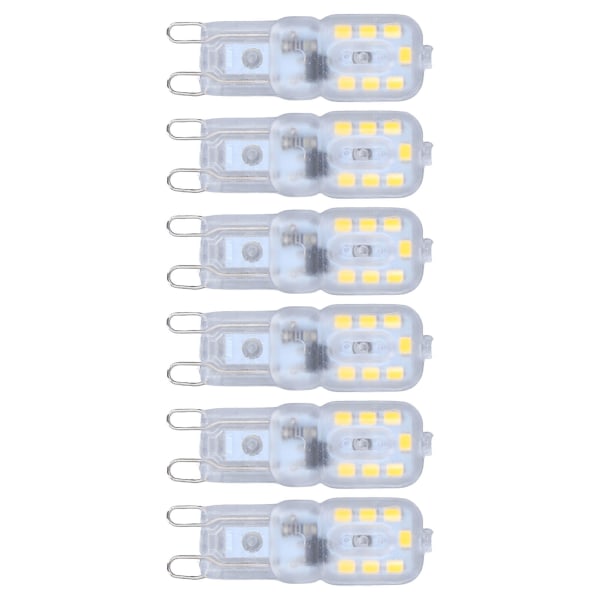 Himmennettävä G9 LED-lamppu - Energiaa säästävä 3W, 14 LEDiä - Kattokruunu pöytälamppu, 6 kpl luonnonvaloa, 110V