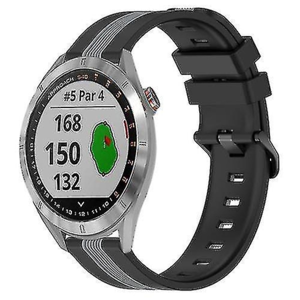 Garmin Approach S40 Vertikal Tvåfärgad Silikonarmband Svart-Grå