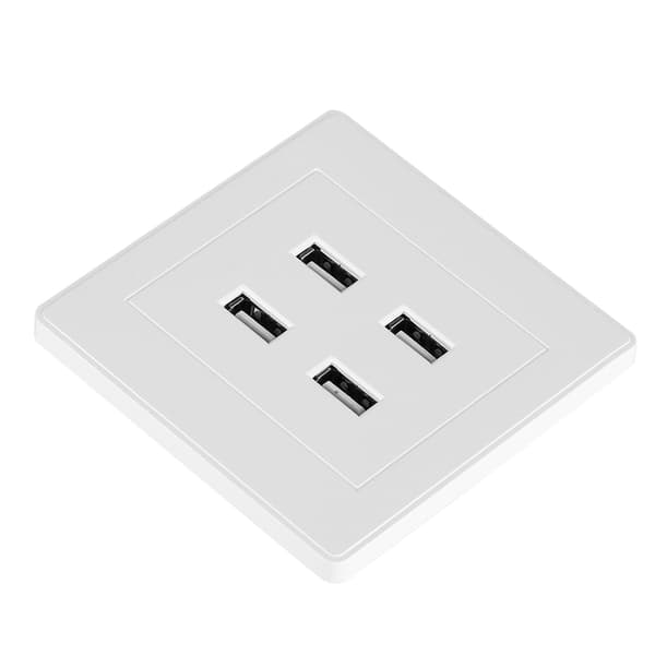 Elektrisk veggmontert strømuttak med 4 USB-porter, 110~250V