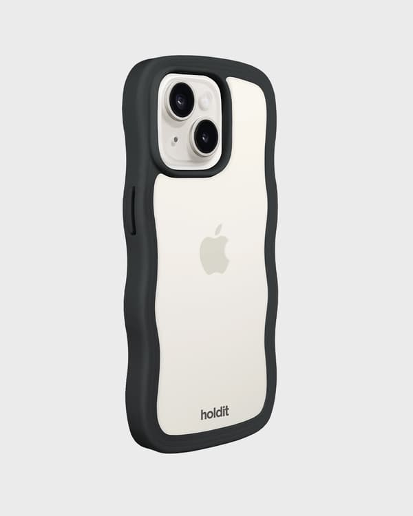 holdit iPhone 15 / 14 / 13 Cover Wavy Sort/Transparent 54