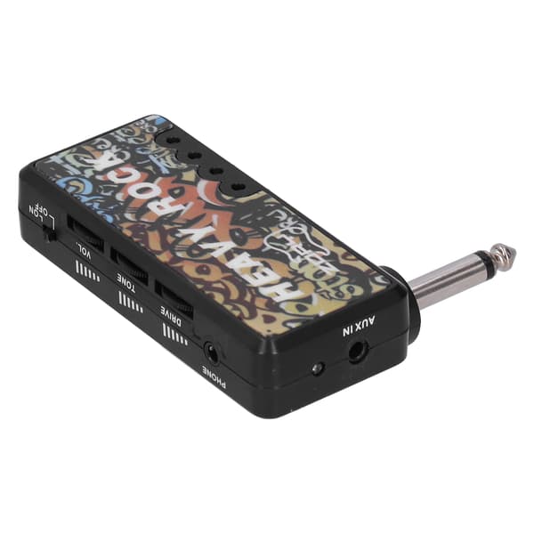 Elektrisk Gitarr Bas Hörlursförstärkare med Ljudkabeladapter USB-laddning Gitarrtillbehör