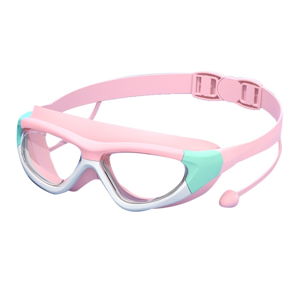 Clear View svømmebriller for barn - Anti-dugg vanntette svømmebriller for gutter og jenter (rosa/røde)