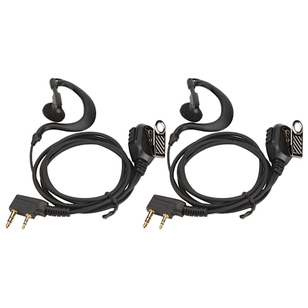 Tvåvägsradio Hörsnäcka Universell K Huvud 2 Pin Elektroplätering Walkie Talkie Headset med Mikrofon 2st Set