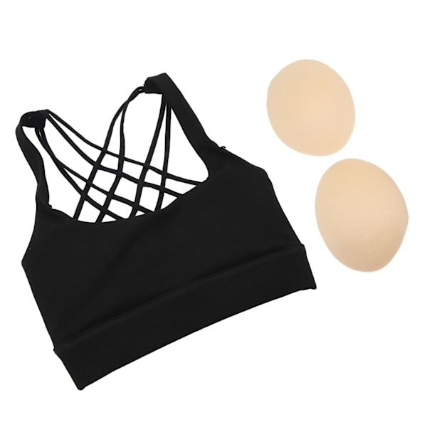 Sport-BH Cross Back Elastisk Pustende Anti-Skli Komfortabel Løpe-BH for Yoga Fitness Dans