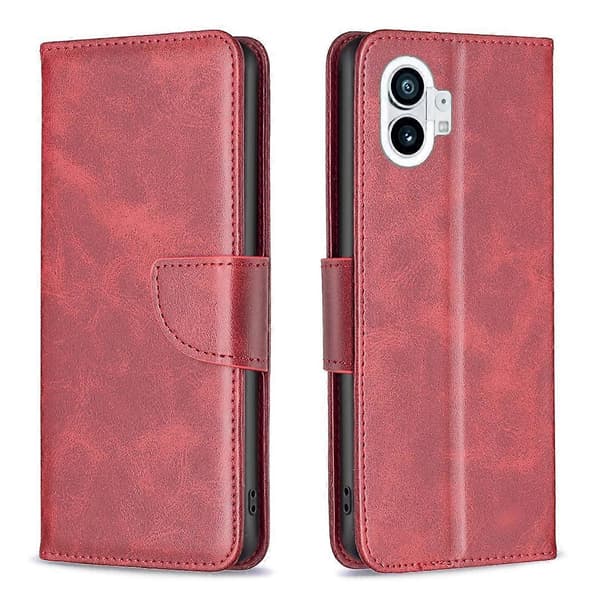 (Ny) Til Nothing Phone 1 Lammeskind Tekstur Læder Telefoncover Red