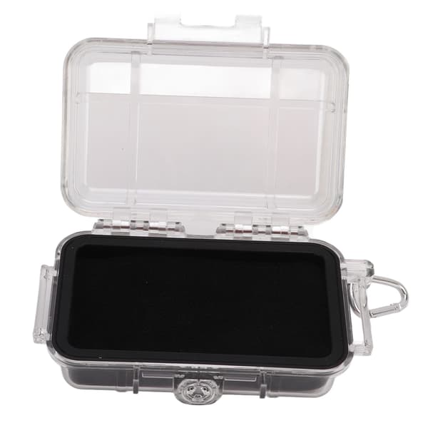 Shockproof Plastic Box with Shock Absorbing Lining Outdoor Waterproof Airtight Case Transparent Small Size