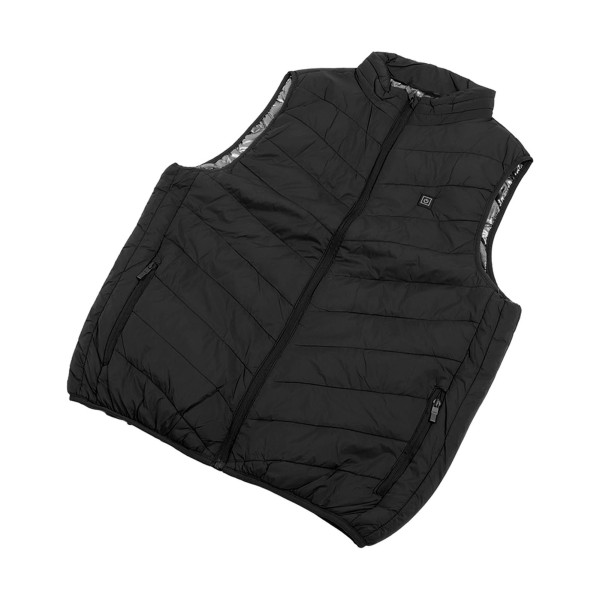 USB opvarmet vest - 3 niveauer, 4 zoner, mænd/kvinder, sort 4XL
