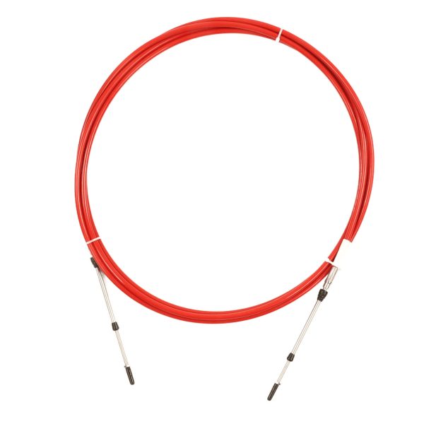 Fleksibelt rustfritt, rødt beskyttelsesdeksel for Force Marine Control Cable - 17FT Marine Gasskabel Erstatning