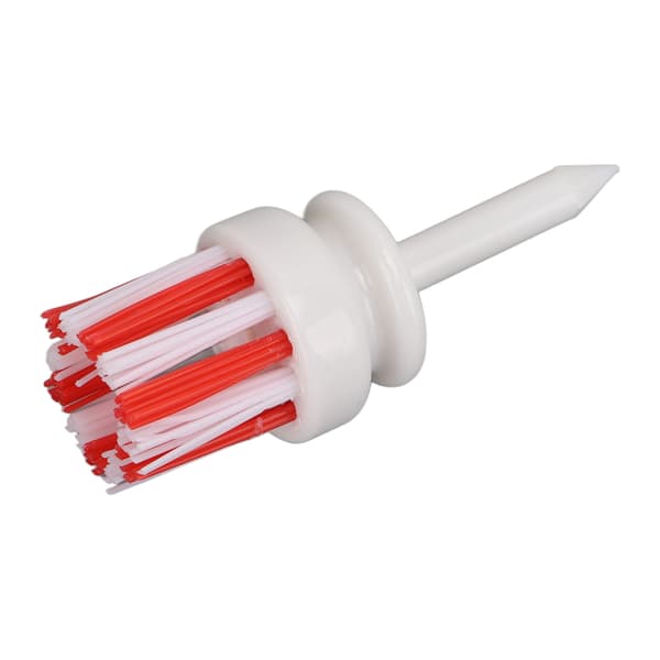 Golf Tees Plastic Long Ball Base Low Friction Brush Support Tee for Long Hit Training (54mm White and Red)
