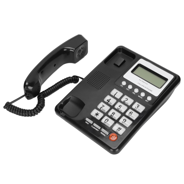 KX‑T8001CID Telefon med ledning Opkalds-ID Semi-håndfri Klar Display Kontortelefon til Home Hotel Office Sort