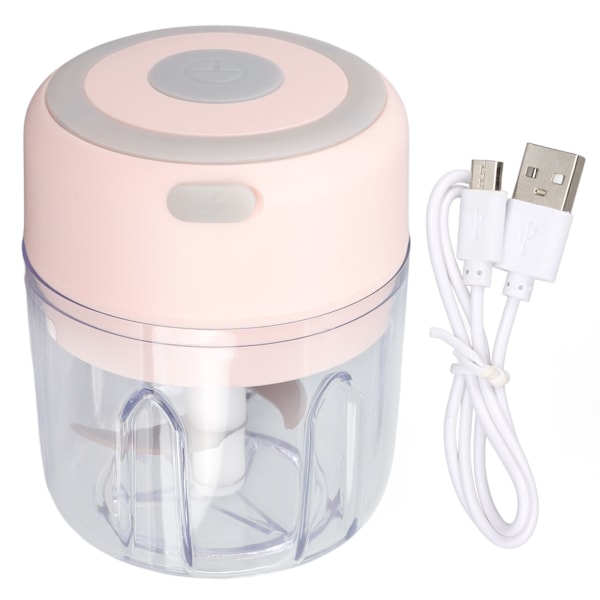 Mini Electric Garlic Chopper Large Capacity Powerful Motor 304 Stainless Steel Food Processor 250ml Pink