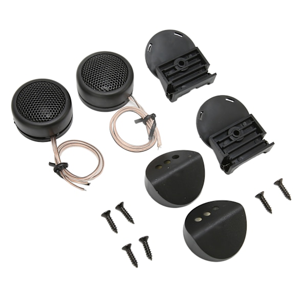 2 STK 380W Mini Dome Tweeter Rund Sort Bilhøjttaler Stick On Flush Mount Universal Modifikation