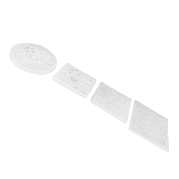 4 stk. silikoneforme, mekanisk gearformet form, chokolade lerforme, kagedekoration