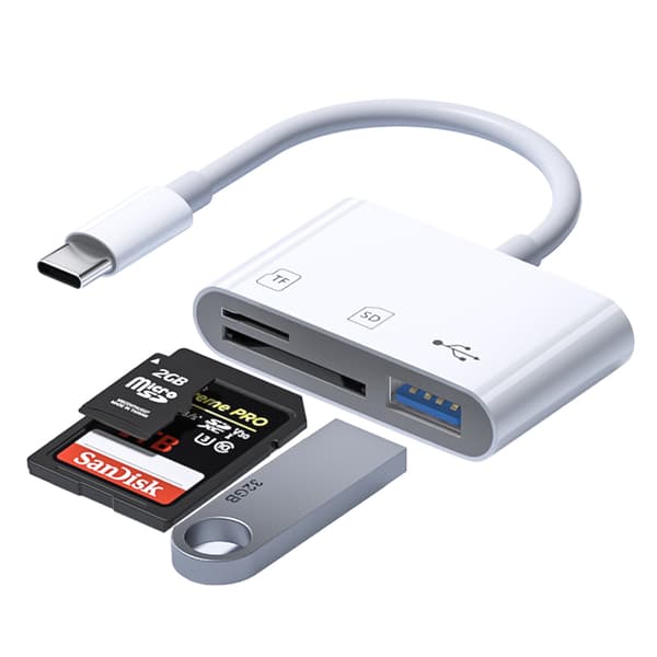 INF 3-i-1 kortlæser, USB-C til SD/TF/USB[SZ]