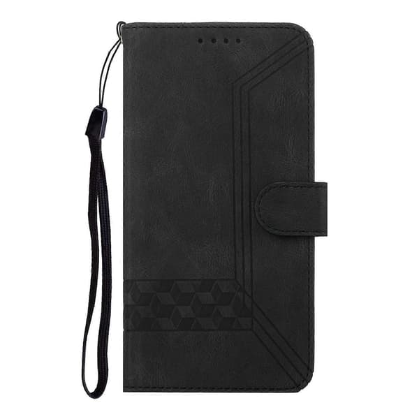 (Ny) För Huawei nova 9 Cubic Skin Feel Flip Läderfodral Black