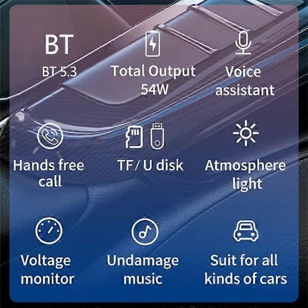 (Ny) BC80 Håndfri Anrop Spenningsdisplayadapter Billader Bluetooth-kompatibel MP3-spiller Not Specified