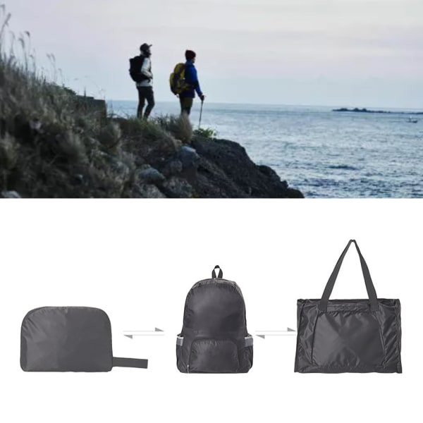 Multifunktionell vattentät packbar ryggsäck för camping och resor - lätt och hopfällbar
