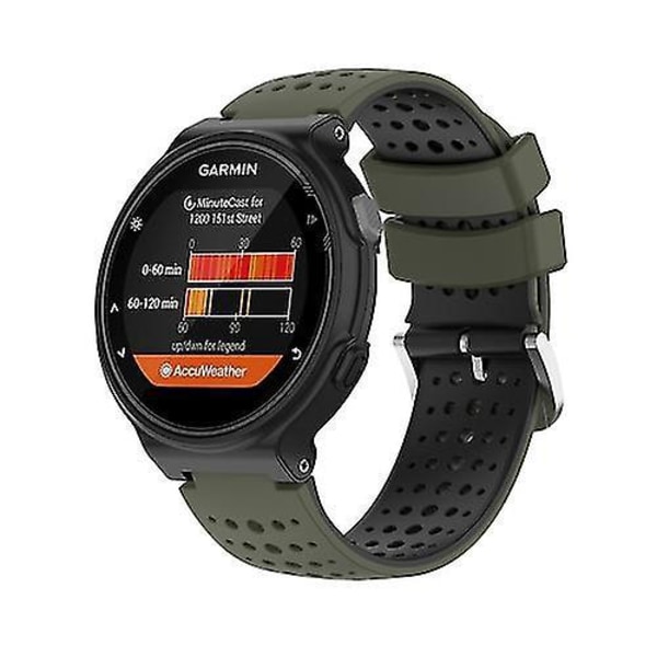 Garmin Approach S5 To-fargets Silikon Sportsklokke Rem Amygreen-Svart