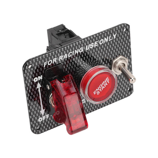 Carbon Fiber Style 12V Tändningsbrytarpanel Motorstarttryckknapp för bil