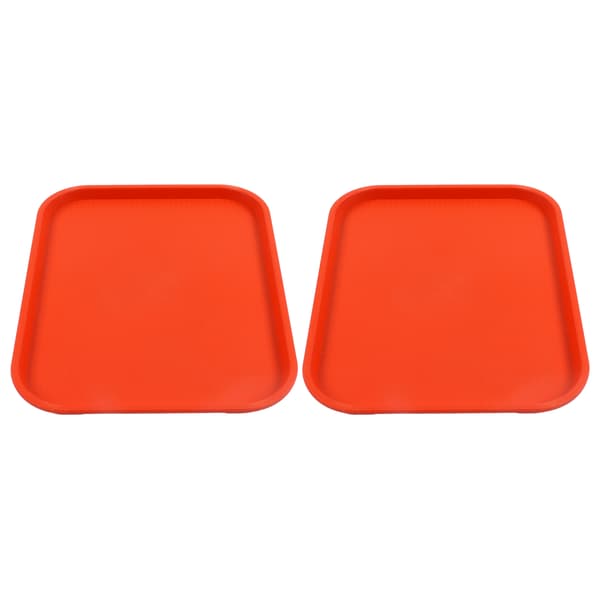 2 st Snabbmatsbricka Stapelbar Rektangulär Lättvikt Halkfri PP Matserveringsbricka för Restauranger Kaféer Orange 1.4