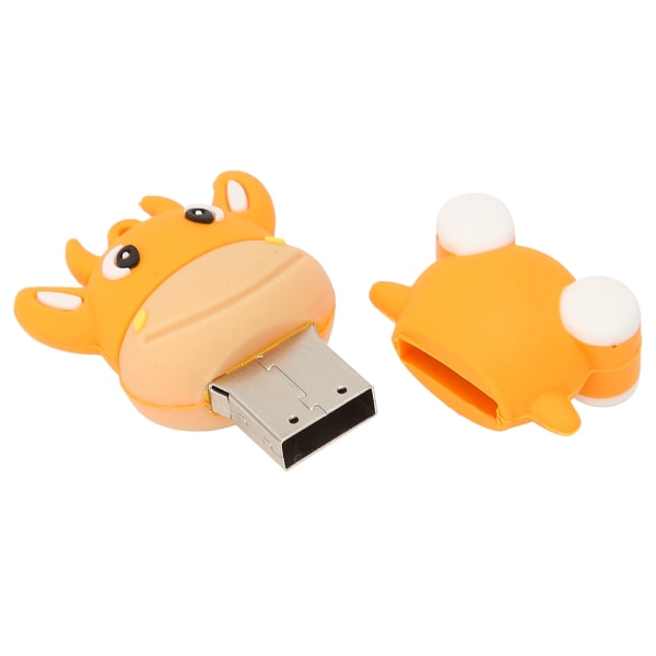 U Disk 3D Cartoon Calf Model Orange USB-lager til Windows 7/8/10/Vista/XP/Unix/2000/ME128GB
