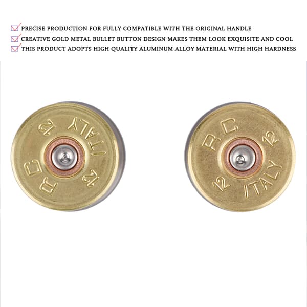 Guld Metal Bullet Knapper & Thumbstick Mod Kit til PS4 Controller - 6 stk.