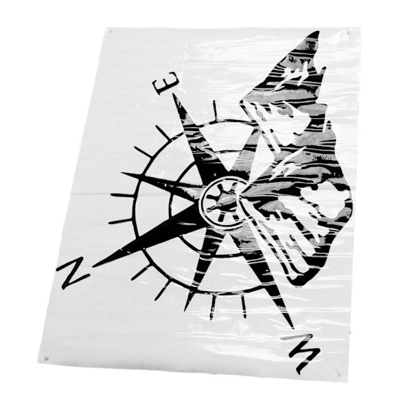 Auton kompassitarra - vahva tarttuvuus, värinkestävä, yleismallinen - musta (60x47 cm)