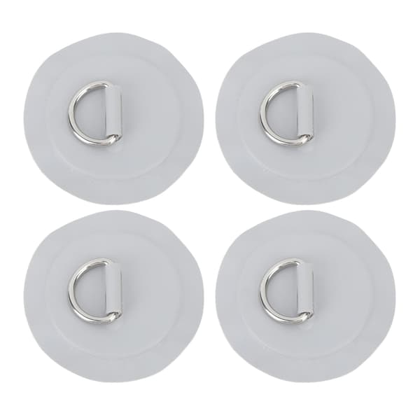 Lett grå D-ring PVC-lapp for oppblåsbar båt, surfebrett, ståbrett, 4 stk [SZ]