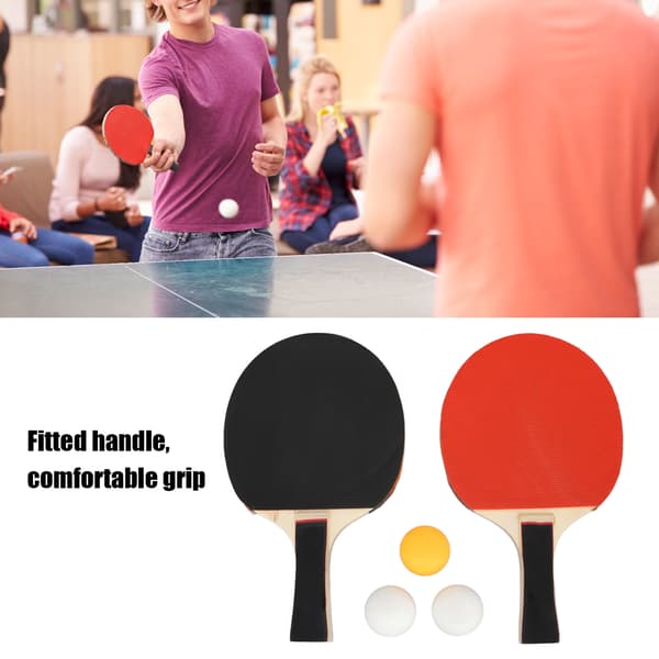 REGAIL A508 Pingisracket Set med Bollar, Handshake Racket för Hemunderhållning, Svart