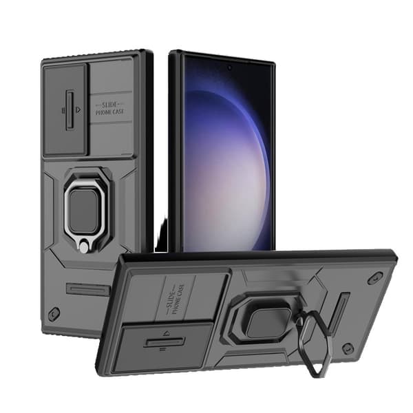 Samsung S23 Ultra telefondeksel, TPU+PC ringholder, Blå