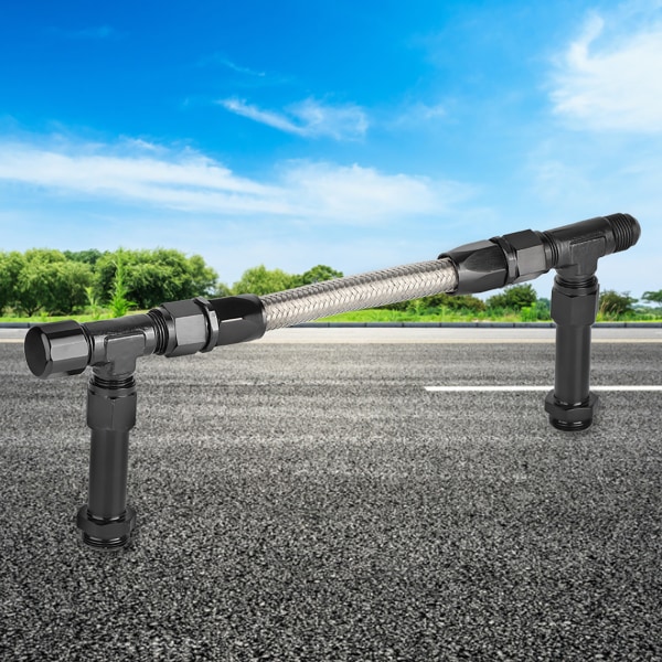 Rustfritt stål Dual Fuel Line for modifiserte biler - AN8 Joint, Universal Black