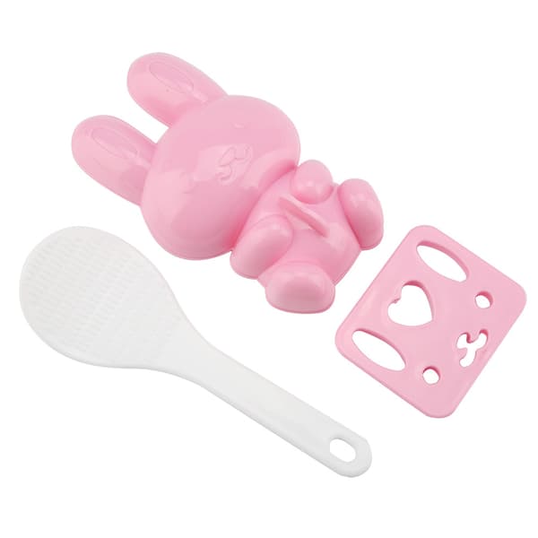 Cartoon Kanin Sushi Risform Set (3 delar, Rosa)