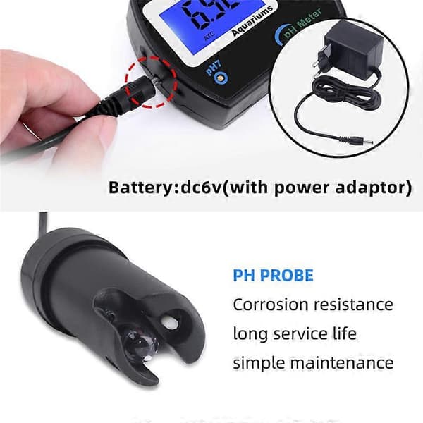 Nøyaktig PH-måler for akvarium Multi-parameter vannkvalitetsmonitor Online PH-måler Acidometer EU[SZ]