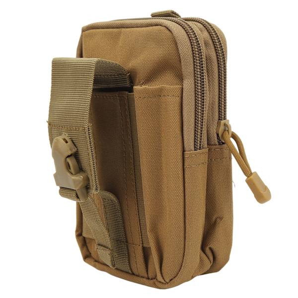 Flexibelt midjepaket med flera fickor för löpning, cykling och resor - Khaki
