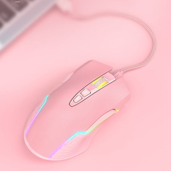 Trådløs Mus USB Genopladelig Ergonomisk Trådløs Spilmus til Bærbar PC Computer Pink