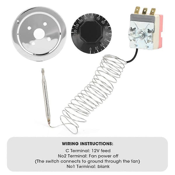 [SZ]0-120C Temperaturkontrol Termostat Radiator Ventilatorafbryder Universelle Autodele
